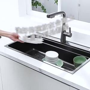 LZD  Stainless Steel Kitchen Sink Storage Shelf Bowl Rack Dish Draining Rack Sink Upper Double-Layer Tableware Storage Rack