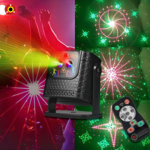 Đèn Laser Vũ Trường Mini R64 - Chiếu Phòng Nhảy Cảm Ứng Nhạc Hiệu Ứng RG RGB Điều Khiển Từ Xa