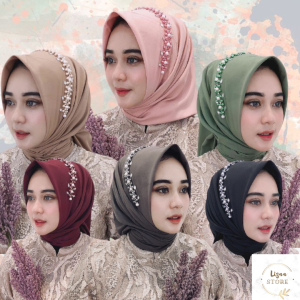 Bella Square Payet Mutiara/ Kerudung Segi Empat Payet/ Payet Kelabang/Hijab Kondangan/ Kerudung Kondangan/ COD