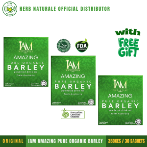 SET OF 3 BOXES Original Pure Organic Barley Grass from Australia. IAM Worldwide. Certified Organic Powdered Juice Barley