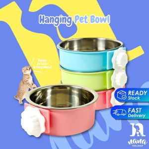Hanging Stainless Steel Bowl Cat Bowl Cat Cage Dog Food Bowl Bekas Makanan Kucing Sangkar Kucing Tempat Makanan Kucing