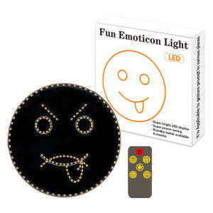 KEBIDU Car LED Fun Expression Light Smiling Face Night Light Car Multifunctional Warning and Reminder Lamp anti Collision Tail Light