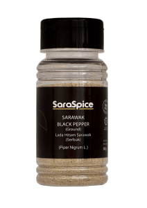 Saraspice Sarawak Serbuk Lada Hitam/Putih 60g Botol | Black/White Pepper Ground 60g Bottle