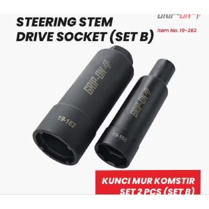 Grip-On Steering 2 Pcs Drive Socket (Set B) Kunci Mur Komstir Set 2 Pcs Treker Komstir Motor Honda