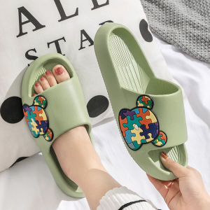 LHSunday ขายดี💫รองเท้าแตะราคาถูก รองเท้าแตะแฟชั่นแบบสวม🐨แต่งลายการ์ตูนจิ๊กซอว์ด้านข้างเก๋ๆ ใส่สบาย ราคาน่ารัก เต็ม10ไม่หักเลยจ้า😎