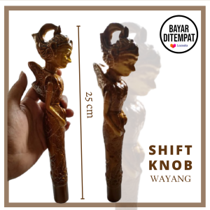 SHIFT KNOB PERSENELING MOTIF WAYANG BAUT 17 / TUAS GIGI MOBIL MOTIF BARU WAYANG COKLAT