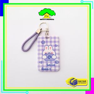 MI-C1240 ID Card Holder Motif Karakter Lucu Pelindung Kartu Name Tag Tempat Kartu Akses Lanyard