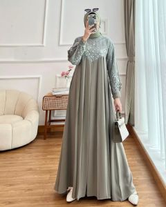 M&R17 FASHION - Bisa Cod Gamis Brokat Ceruty Mewah Jumbo 3XL 4XL Wanita Dewasa Terbaru 2024 Dress Brukat Modern Gaun Pesta Pernikahan Longdress Remaja Kekinian Viral Fashion Muslim