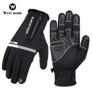 WEST BIKING Cycling Gloves Winter Fleece Thermal MTB Bike Gloves Touch Screen Outdoor Camping Hiking Motorcycle Bicycle Gloves