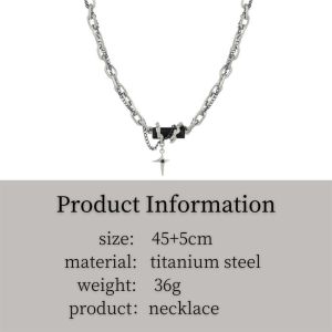 Black Gem Cross Necklace Men Women Magnetic Black Hematite Wrapped Necklace Pendant Necklaces Jewelry hip-hop party style Gift Sense Clavicle Chain Sweet Cool Necklace