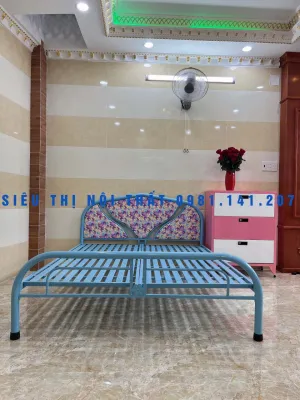 Giường sắt giá rẻ kích thước 1m4x2m – GS152 mẫu hiện đại Giao hàng nhanh HCM