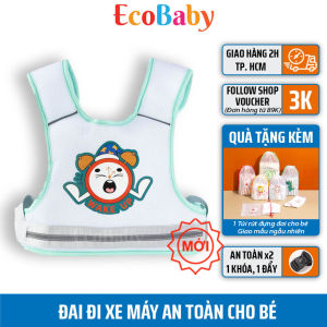 Đai đi xe máy cho bé ECOBABY đai cho bé đi xe máy dùng cho trẻ từ 2 đến 12 tuổi có dải phản quang thoáng khi - loại mới