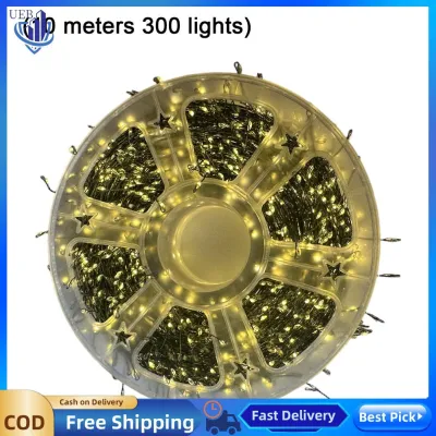 [Ueb Wholesale Center] 10/20/30/50M LED Cluster Fairy Lights Warm White Firecracker Copper Wire String with Auto Timer Waterproof for Window Wall Tree Decor