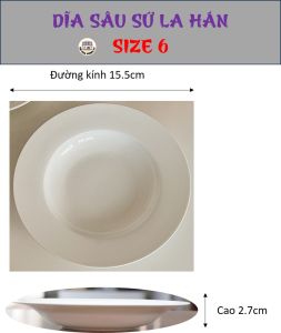 DĨA TRÒN SÂU GỐM SỨ LA HÁN - ĐỦ SIZE (6789)