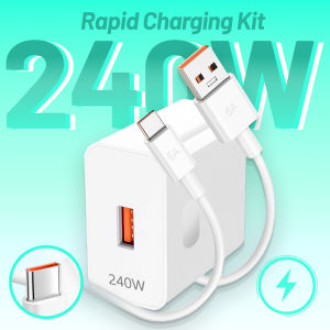 BEST PIC K K K : 240W Smart Fast Charge Type-C Adapter & High-Speed Multi-Watt Cable