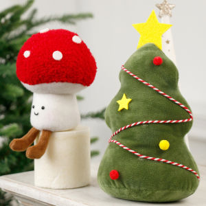 1PC Lovely Christmas Mushroom Wreath Doll Doll Pendant Christmas Gift Ornaments Tabletop Decorated Dolls