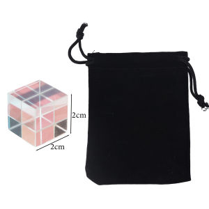 2sets K9 Crystal Glass Prism Cube Optical Glass RGB Dispersion Prism X-Cube Used for Physics Teaching Art Decoration Photography Props