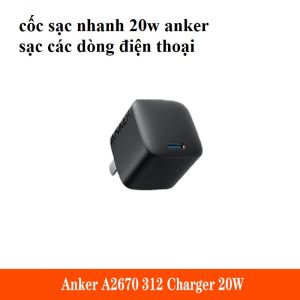 Củ sạc nhanh Anker 312 A2670 20W PD nhỏ gọn màu đen new 100% fullbox