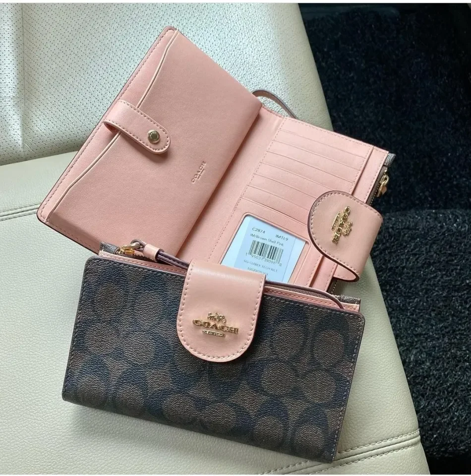 coach shell pink wallet