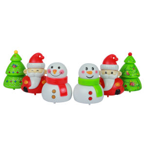 Mini Santa Claus Snowman hình xe trớn ngược đồ chơi trẻ em Cây thông người tuyết ông già Noel xe đồ chơi kéo giáng sinh