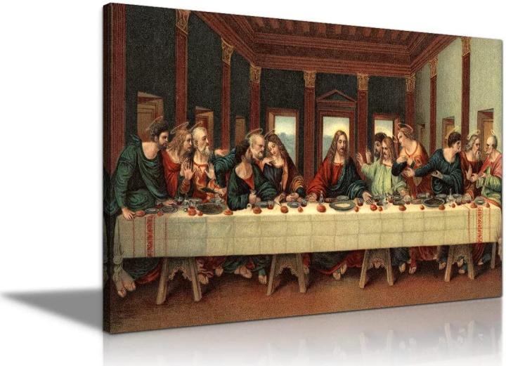Da Vinci Last Supper Framed Canvas Print - Christian Wall Art for ...
