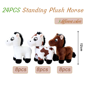 9-36PCS Standing Horse Stuffed Animal 12CM Mini Plush Horse Stuffed Horse Plush Toy for Animal Theme Party Birthday Favors2026
