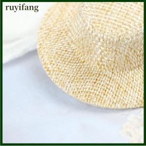ruyifang 2pcs dollhouse Miniature straw Hat ตุ๊กตาตุ๊กตาหมวกตุ๊กตาตุ๊กตาบ้านเครื่องประดับมือ