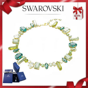 🔥Swarovski🔥Gold plated series Womens Fashion {new style} necklace Mixed Cut Green Crystal Gemstone Gema Necklace Birthday Gift Valentines Day Gift