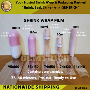 200pcs Shrink Wrap Plastic Packaging Shrinkable Sealer Film for Capsule/ Spray Bottle Container