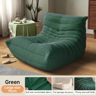 【10 Years Warranty】DreaME Caterpillar Lazy Sofa Full Sponge Leisure Balcony Living Room Tatami Sofa Leisure Reclining Chair Bedroom Velvet Fabric Recliner Bed Bug Sofa Modern Simple Style