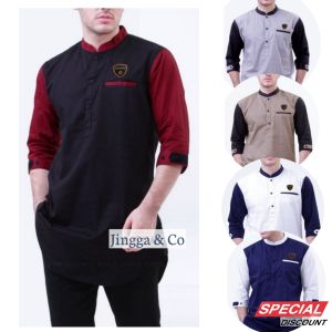 Baju Koko Kurta Pakistan Long Slevee Agam Lengan 3/4 Baju Muslim Pria Terbaru