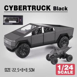 LEO 1:24 Tesla Pickup Free Motorbike Truck Picku Metal Diecast Alloy Toy Cars Models Trucks For Boys Children Kids Vehicles Hobbies