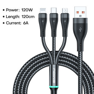 GIMIOU 120W 3 in 1 Cable Fast Charger 6A Multi to Lightning Typr C Micro Data Cord Super Charging Android USB C Cables for iPhone Samsung Xiaomi Vivo Realme
