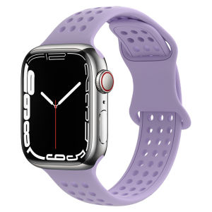 Breathable Silicone Sport Soft Rubber iWatch Series1/2/3/4/5/6/SE/7/8/SE2/9/10/SE3/11/Ultra123