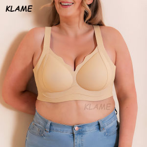 KLAME M-6XL BCDE Plus Size Womens Fixed Cup Without Steel Ring Push-up Seamless Bra KLM1370
