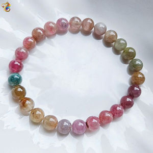 Premium Grade Colorful Watermelon Tourmaline Bracelet (Colorful / Pastel Colorful)