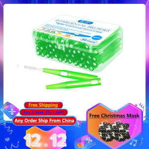 (Free CLEANPIK DENTAL FLOSS) 60Pcs 0.8mm Cleanpik Dental Floss Massage Gums Oral Care Soft Interdental Brush Interdental Brushes Tongue Toothpick ToothBrush (Green)