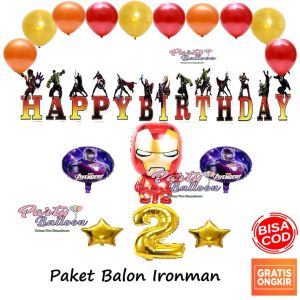 Paket Hiasan Dekorasi Balon Ulang Tahun Anak Laki Laki Avenger Set Decor Ironman Hemat Murah