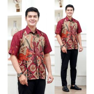 Batik Couple Pasangan Keluarga Sarimbit Kondangan Modern Ayah Anak Laki Suami Istri Ayam Merah