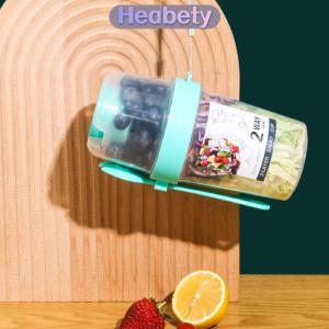 Heabety Bữa ăn sáng trái cây Yến Mạch Sữa chua salad cup với nắp và muỗng hai lớp thực phẩm lưu trữ Bento hộp thể Dục Giảm Béo côn bát