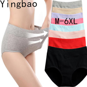 Yingbao 40-85kg 1pcs Soft Cotton Women Mid Waist Brief Panties Ladies Female Woman Underwear Plus Size M-3XL