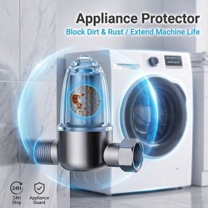 20mm Brass Stop Valve with Anti-Burst Transparent Filter Guard for Water Heaters and Toilets