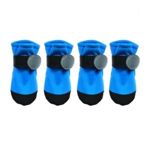 Gói của 4 nonslip giày cho chó đế mềm phản quang nước an toàn kháng đồ bảo vệ chân bootie cho giống nhỏ ngoài trời