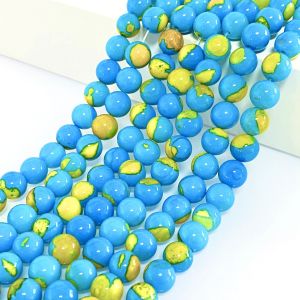 Thousand Crystals and Ten Thousand Beads   Natural blue and yellow agate beads bracelet handmade diy Ornament Accessories 2026