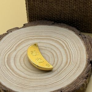 Golden Versatile Holy Grail Gourd Cup Yin Yang Hexagram Crescent Moon Carving Double Dragon Ornament Chaoshan Car Keychain Pendant