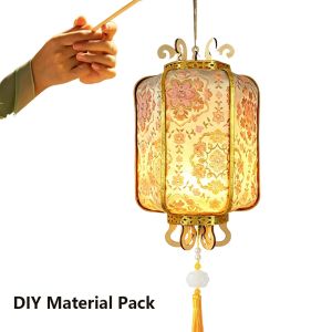AINACHU Glowing Handheld Mid-Autumn Festival  Lantern Traditional Handmade Chinese Flower Lantern Chinese Style Hanging Decoration Antique Luminous Lantern Mid-Autumn Festival