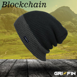Topi Kupluk Pria Dewasa Rajut Blockchain Beanie Hat Naik Gunung Hangat Double Layer