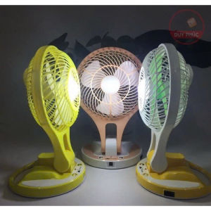 Quạt Sạc Tích Điện MINI FAN JR-5580 -DC2190 - Quạt Sạc Mini Đèn Led 2 chế độ sáng