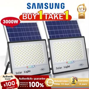 SAMSUNG Solar Light outdoor Sensor LED Light Flood Light waterproof IP67 Street Lamp With panel Remote