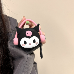 Sanrio Kuromi Case For Samsung Galaxy Buds2 Pro / Galaxy Buds FE / Galaxy Buds 2 / Galaxy Buds Pro/ Galaxy Buds Live Silicone Wireless Earbuds Protective Cover With Hook